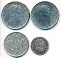 Románia 1881V 50b Ag "I. Károly" + 1924. 2L Cu-Ni + 1943-1944. 100L CCS (2x) T:2,2-
Romani...