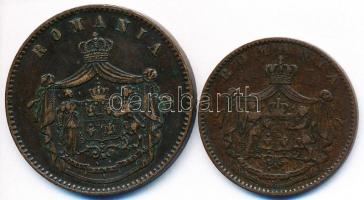 Románia 1867. 5b + 10b T:2,2-
Romania 1867. 5 Bani + 10 Bani C:XF,VF