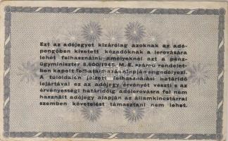 1946. 500.000Adópengő igen látványos "A" (ékezet és betű egy része hiányzik) lemezhibával ...