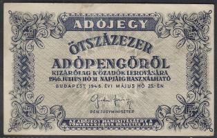 1946. 500.000Adópengő erős papírráncokkal T:I-