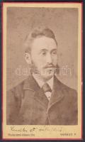 Lendler F. válalkozó, keményhátú, régi fénykép. Veress F. műterme. Kolozsvárt. 10x6cm