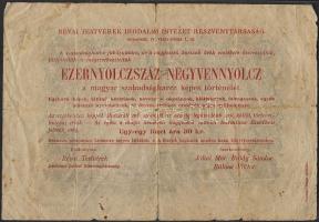 1880-as évek 100Ft "Kossuth bankó" imitációja, mint Révai féle reklám T:IV