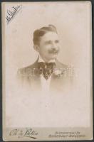 1900 Szegedy Antal színész(?)keményhátú, régi fénykép. Ch.de Latin műterme. Borgerhout Anvers. 16x11cm