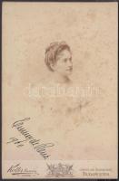 1900 Emmy De Bensz keményhátú, régi fénykép. Koller tanár utódai műterem. Budapesten. 17x11cm