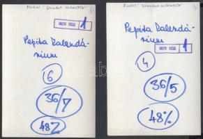 Erdős Péter 2db fénykép. Pepita kalendárium felirattal. Magyar Ifjúság pecséttel. Fotó: Szabó Sándor...