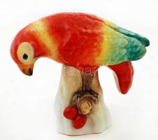 Herendi papagáj, kézzel festett, jelzett, hibátlan, m:13,5 cm, h:15 cm