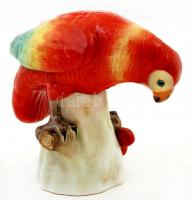 Herendi papagáj, kézzel festett, jelzett, hibátlan, m:13,5 cm, h:15 cm