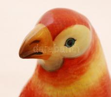 Herendi papagáj, kézzel festett, jelzett, hibátlan, m:13,5 cm, h:15 cm