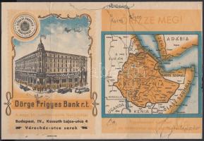 Dörge Frigyes Bank Sorsjáték reklám. 14x20,5cm