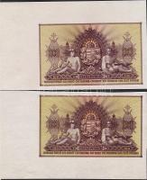 1943. 100P "Szálasi" (2x) jobb felső és bal alsó ívszél, egyik erősen elcsúszott alapnyoma...