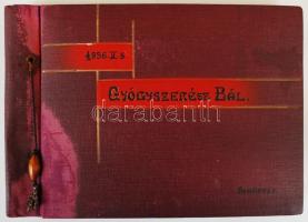 1936 Gyógyszerész bál fényképalbum: 10db 17-11cm, 4db 8-6cm. Fűzött egészvászon kötésben.