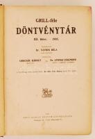 Grill-féle döntvénytár. XII. köt.: 1905. Főszerk.: Vavrik Béla. Bp., 1907, Grill Károly Könyvkiadóvá...