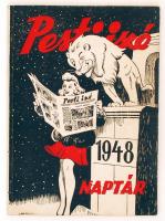 1948 Pesti Izé naptár. Szerk.: Gál György. Humoros, sok képpel illusztrált kiadvány.