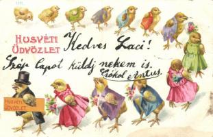 Easter, chickens, litho (fl)