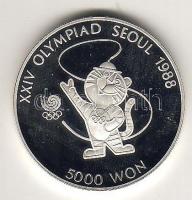 Dél-Korea 1986. 5000W Ag "Olimpia-Szöul" T:PP Díszdobozban.