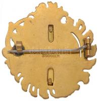 Svédország ~1900. "Királyi ajándék bross a Bernadotte-ház címerével" jelzetlen arany, rész...