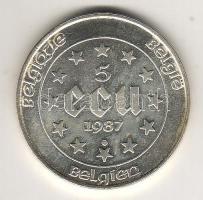 Belgium 1987. 5Ecu Ag T:BU Díszdobozban.