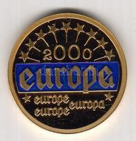 Europa 2000. Bicolor emlékérem, aranyozott Br T:PP Csak 5555db, tanúsítvánnyal.