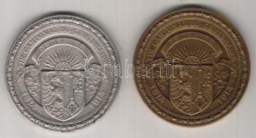 Svájc 1914. "Genf csatlakozása a svájci szövetséghez 1814" Br + fehérfém emlékérempár T:1