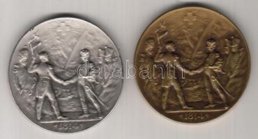 Svájc 1914. "Genf csatlakozása a svájci szövetséghez 1814" Br + fehérfém emlékérempár T:1