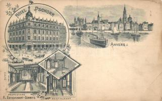 Antwerpen, Anvers; Hotel Pschorr, restaurant, floral (EM)