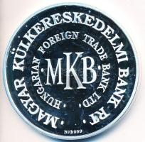 Lebó Ferenc (1960-) 1996. "MKB Rt." Ag emlékérem eredeti dísztokban tájékoztatóval (31,22g/0.999/42,5mm) T:PP
