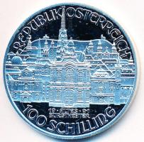 Ausztria 1991. 100Sch Ag "Mozart halálának 200. évfordulója" tanúsítvánnyal eredeti bársony dísztokban T:PP Austria 1991. 100 Schilling Ag "200th Anniversary - Death of Mozart" with certificate in original velvet case C:PP