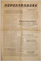 1956 november 2. a Népszabadság 1. száma Nagy Imre rádióbeszédével, Magyarország semlegességének kinyilvánítása