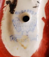 Aquincumi porcelán kisfiú, kézzel festett, jelzett, apró kopásnyomokkal, m: 11 cm