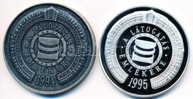 Fülöp Zoltán (1951-) / Helényi Tibor (1946-2014) 1995. "Magyar Pénzverő Rt. - A látogatás emlékére / Szent Eligius" (2x) emlékérmek (42,5mm) T:PP