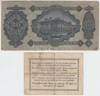 1849. 30Kr "Kossuth bankó" + 1930. 20P T:III,III-