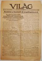 1946 február 22. A Világ c. lap száma benne tudósítás a Szálasi-perről