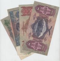 1930. 100P + 1932. 50P + 1936. 10P + 1941. 20P mindegyik hamis nyilaskereszt felülbélyegzéssel T:III