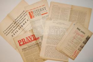 7 db magyar és csehszlovák újság az 1960-as évekből