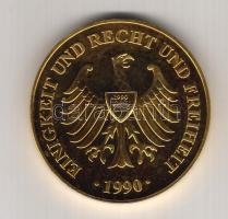 Németország "Újraegyesülés" újezüst aranyozva T:PP Díszdobozban, tanúsítvánnyal