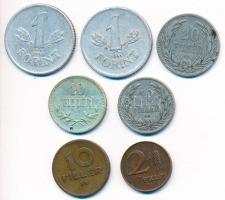 1893. 20f Ni + 1894-1916. 10f Ni, alpakka(2x) + 1946. 2f tombak + 1947. 10f tombak + 1946-1949. 1Ft Al (2x) T:vegyes