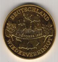 Németország "Újraegyesülés" újezüst aranyozva T:PP Díszdobozban, tanúsítvánnyal