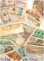 64db-os vegyes külföldi bankjegy tétel T:vegyes 64pcs of diff. worldwide banknotes C:mixed