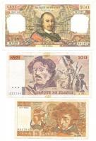Franciaország 1976. 10Fr + 1978-1994. 100Fr (2x) T:III,III- France 1976. 10 Francs + 1978-1994. 100 Francs (2x) C:F,VG