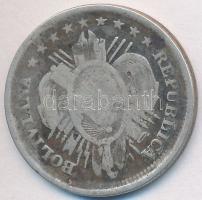 Bolívia 1888. 20c Ag T:2-
Bolivia 1888. 20 centavos Ag C:VG