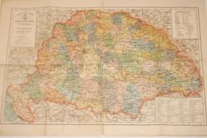 1914 A Magyar Szt. Korona országainak térképe 50x35 cm (sérült)