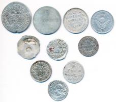 Vegyes: 10db vegyes magyar és külföldi kis ezüstpénz, közte 1373-1382. Denár Ag "I. Nagy Lajos" (0.46g), Oroszország 1915. 10k Ag T:vegyes Huszár: 547., Unger I.:432.