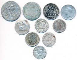 Vegyes: 10db vegyes magyar és külföldi kis ezüstpénz, közte 1373-1382. Denár Ag "I. Nagy Lajos&...