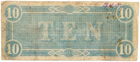 Amerikai Konföderációs Államok / Richmond 1864. február 17. 10$ T:III-,IV
Confederate States Of Amer...