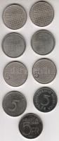 Svájc 1980-as évek emlékpénzek 9 db (7 klf) T:1