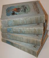 1907 Dr. Gáspár Ferenc: A föld körül, útleírás színes és fekete-fehér képpel 4 kötet