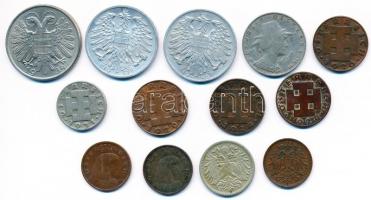 Ausztria 1895. 1h + 1915. 10h + 1924. 200K (2x) + 1925. 10Gr + 1926-1929. 2Gr (2x) + 1931. 5Gr + 193...