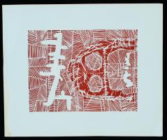 Marosán Gyula (1915-2003): Jelek. Linómetszet 50/8, papír, jelzett, paszpartuban, 22×30 cm