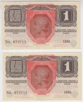1916. 1K "Deutschösterreich" felülbélyegzéssel (2x), sorszámkövetők T:I,I- hajtatlanok