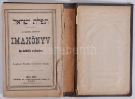 1890 Imakönyv. Héber-magyar, rossz állapotban, Jó egészvászon kötéstáblával / prayerbook